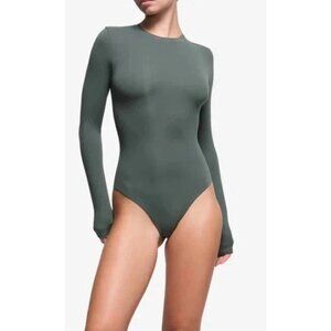 SKIMS Women Deep Sea Small Fits Everybody Long Sleeve Crewneck Bodysuit NWT